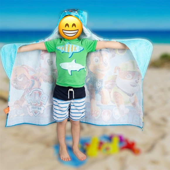 Franco Paw Patrol Blue Hooded Towel Wrap – 24” x 50” – 100% Cotton - Picture 2 of 10